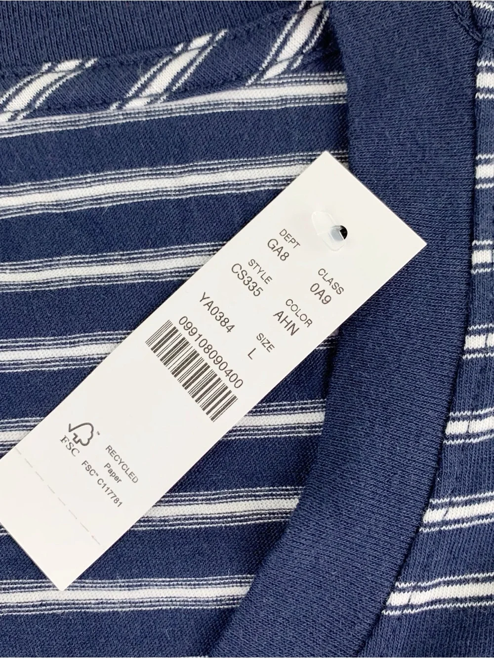 J Crew New vintage jersey relaxed V-neck T-shirt in stripe short sleeve navy
